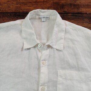 Standard James Perse 100% Linen Long Sleeve Button Up Shirt Men's Size 1 White